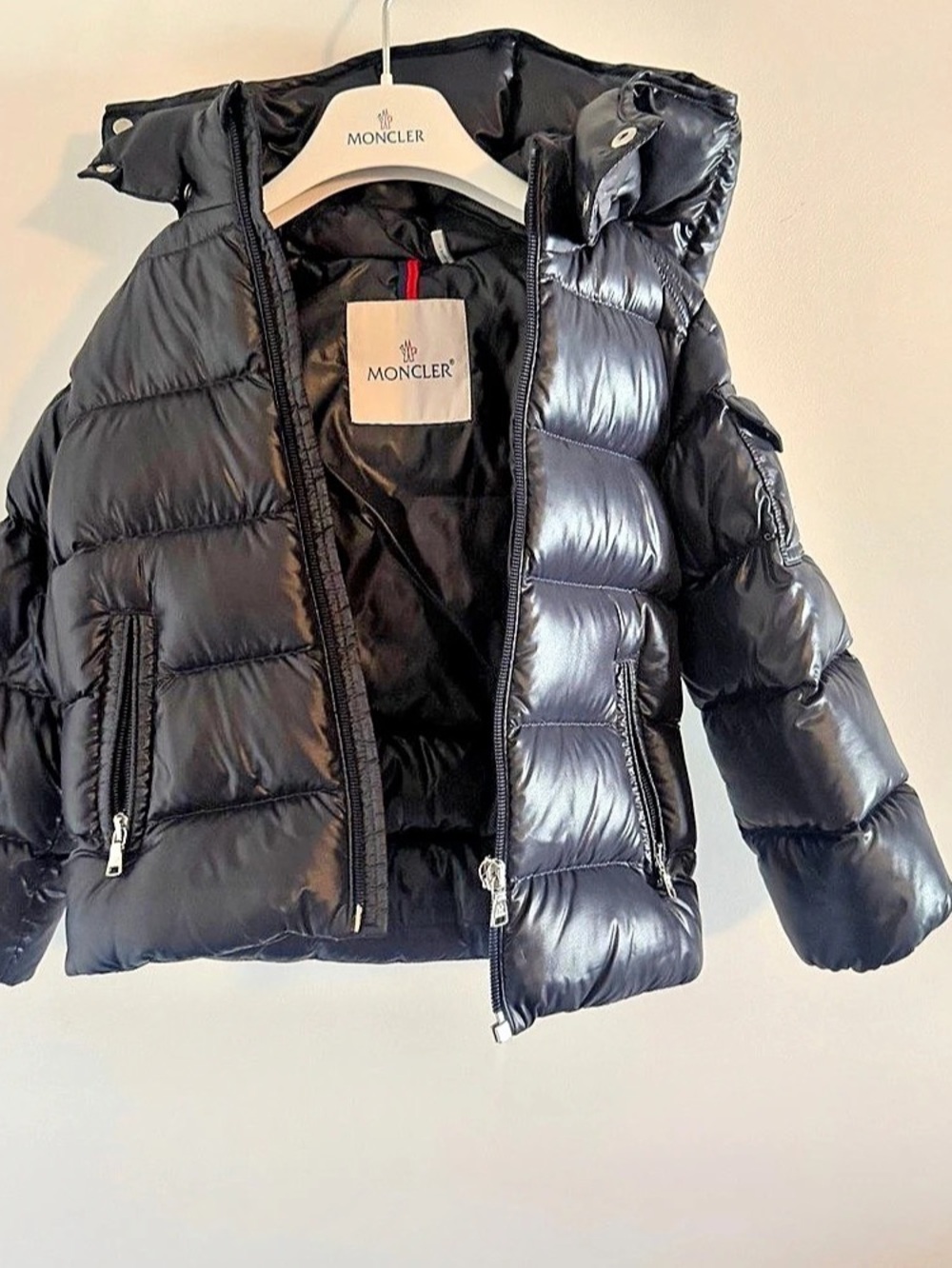 Moncler Maya Kids Black Hooded Puffer Jacket